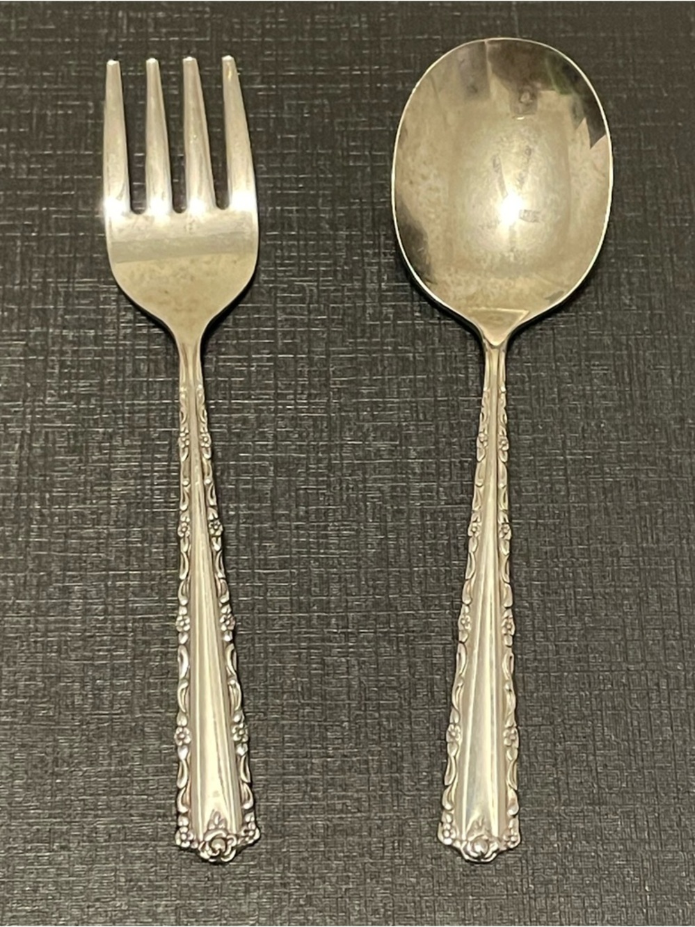 Oneida Cherie 2 Piece Baby Set Fork & Spoon Stainless Steel Oneida Deluxe